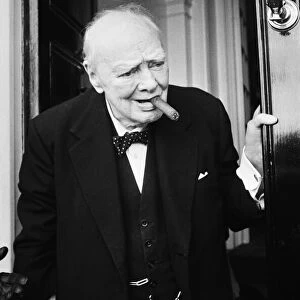 Winston Churchill pictured on his final visit to the House of Commons