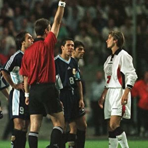 World Cup 1998 Last 16 England 2 Argentina 2 David Beckham is