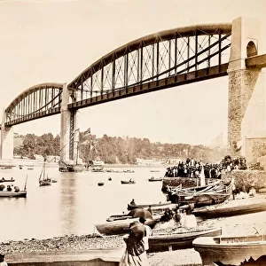 Photograph of the Royal Albert Bridge, c1870