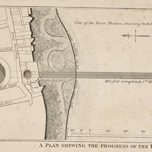 A print of the plan showing the progress of the Thames Tunnel, 1840