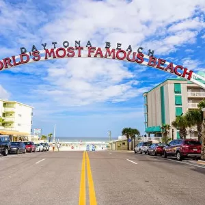 Beach sign at Daytona Beach, Florida, USA