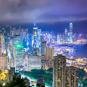 Hong Kong, China skyline from Victoria Peak