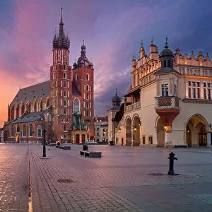 Krakow. Image of old town Krakow, Poland during sunrise