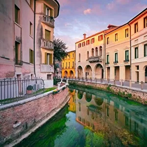 Treviso, Italy. Cityscape image of historical center of Treviso, Italy at sunrise