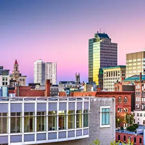 Worcester, Massachusetts, USA downtown city skyline