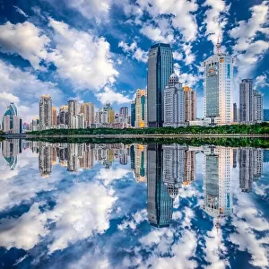 Xiamen, China skyline on Yundang Lake
