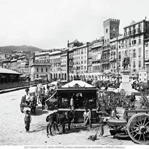 Animated view of Piazza Caricamento in Genoa