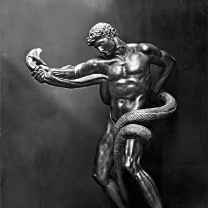 Athlete wrestling with a python by Federic Leighton at the Gallery of Modern Art in Rome