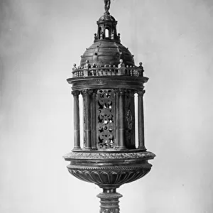 Bronze ciborium from the Church of Fontegiusta in Siena. Work on show at the exhibition of Ancient Sienese Art
