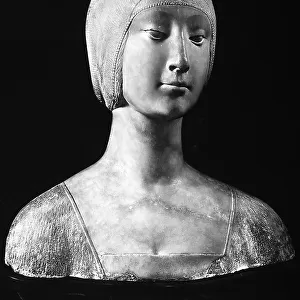 Bust portraying the duchess Isabel of Aragon. Sculpture by Francesco Laurana and preserved in the Regional Gallery of Sicily, Palermo