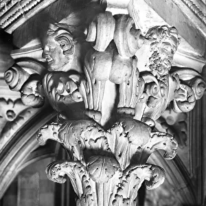 Capital, detail of the central column of Giovanni Pisano's pulpit in the Church of Saint Andrew in Pistoia