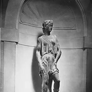 David. Statue by Donatello, originally located in the Martelli House in Florence, in Tuscany, and today in the Bargello Museum