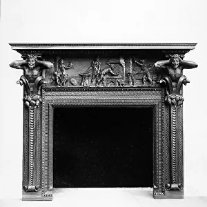 A fireplace, sculptural work by Luigi Frullini, in Florence, Tuscany