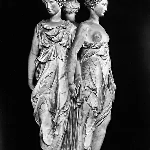 The three Graces that make up the monument in which the heart of Enrico II is placed, work preserved in the Louvre Museum, Paris