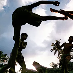 Island of Sulawesi. (Celebes). The Toraja: fight ritual of young people