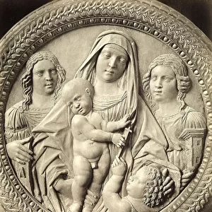 Madonna with Child and angels: relief by Giovan Battista da Verona, kept in the Galleria Frizzoni in Milan