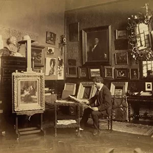 The painter Tony Robert Fleury (1837-1912) in his study