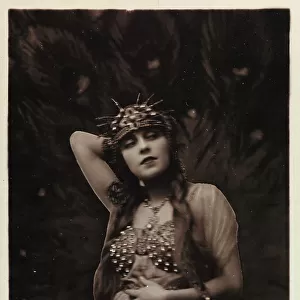 Portrait of a young woman dressed as an Indian dancer, postcard