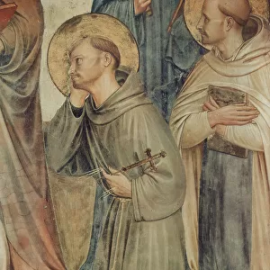 Saint Mark and Saint Dominic; detail of the Crucifixion and saints, fresco by Fra Angelico. Sala del Capitolo, Museum of S. Marco, Florence