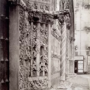 Sculptural decoration of the main portal of the Cathedral of Messina, Italy