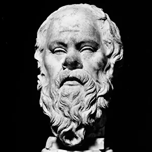 Socrates head, Roman portrait exhibited at the Roman National Museum, Rome