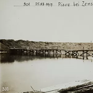 A temporary bridge over the Piave river near Zenson di Piave