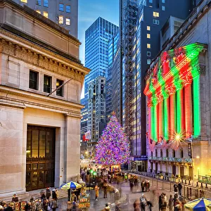 New York City, Manhattan, Lower Manhattan, Wall Street, New York Stock Exchange, NYSE, and the Stock Exchange from Federal Hall