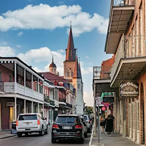 USA, Louisiana, New Orleans, French Quarter and St Louis Cathedral