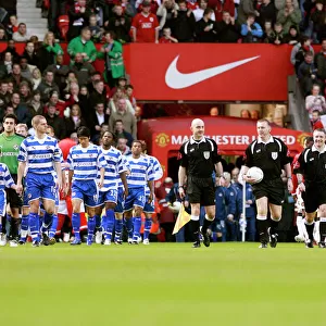 Reading players emerge from the tunnel at Old Trafford