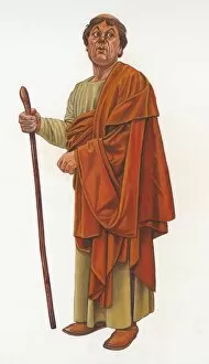 People in the Past Illustrations Gallery: Anglo Saxon Monk N080565