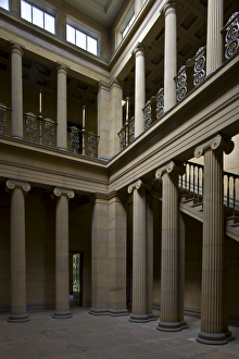 <b class=qtipBold><figcaption>Belsay Hall N090323</figcaption></b><br>BELSAY HALL, CASTLE & GARDENS, Northumberland. Interior view of the Pillar Hall.<br><em>© Historic England</em> Belsay Hall N090323