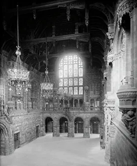 <b class=qtipBold><figcaption>Birmingham Law Courts BL11046</figcaption></b><br>VICTORIA LAW COURTS, Corporation Street, Birmingham, West Midlands. Interior view of The Great Hall at the Victoria Law Courts. The Victoria Law Courts were designed by the architects Sir Aston Webb and Ingress Bell. Photographed by Bedford Lemere and Company in September 1891.<br><em>© Historic England</em> Birmingham Law Courts BL11046