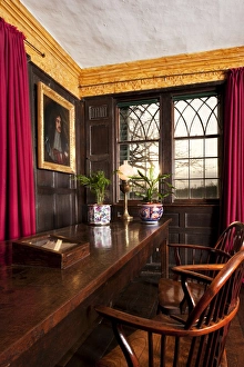 <b class=qtipBold><figcaption>Boscobel House N100527</figcaption></b><br>BOSCOBEL HOUSE, Staffordshire. Interior view. General view of the Parlour, showing the portrait of Charles II.<br><em>© Historic England</em> Boscobel House N100527