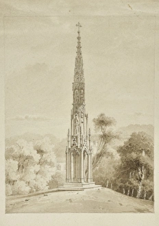 <b class=qtipBold><figcaption>Bristol High Cross CGH01_02_01_007</figcaption></b><br>Bristol High Cross, Stourhead, Stourton With Gasper, Wiltshire. Watercolour painting possibly by William Alexander (d.1815). Artwork collected by C G Harper.<br><em>© Historic England Archive</em> Bristol High Cross CGH01_02_01_007