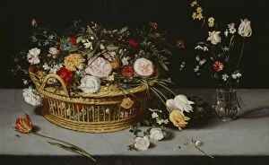 Paintings outside London Gallery: Brueghel - Still Life with basket & vase of flowers K980338