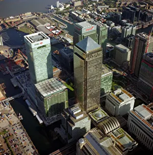 <b class=qtipBold><figcaption>Canary Wharf 21763_014</figcaption></b><br>CANARY WHARF, Docklands, London. The towers of West India Dock.<br><em>© Historic England</em> Canary Wharf 21763_014