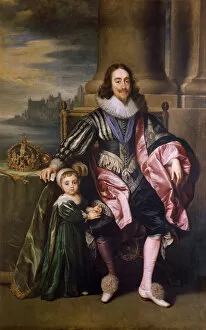 Royal portraits Gallery: Charles I and Prince Charles J900213