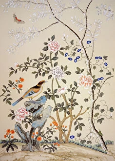 Artwork at Marble Hill Gallery: Chinoiserie wallpaper J050121