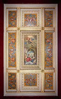 Decorative Collection: Chiswick House, Red Velvet Room ceiling J970259