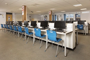 <b class=qtipBold><figcaption>Classroom DP217263</figcaption></b><br>Chilwell School, Queens Road West, Beeston, Nottingham, Nottinghamshire. Interior of former Lower School. Ground floor, base 4 and 5 view from south east.<br><em>© Historic England Archive</em> Classroom DP217263