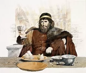 People in the Past Illustrations Gallery: Dark Age Cornish King J940332