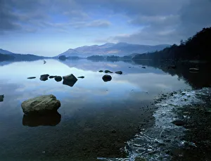 <b class=qtipBold><figcaption>Derwentwater K100004</figcaption></b><br>DERWENTWATER, Lake District National Park, Cumbria. View across the water showing an ice formation on the right. derwent<br><em>© Historic England</em> Derwentwater K100004