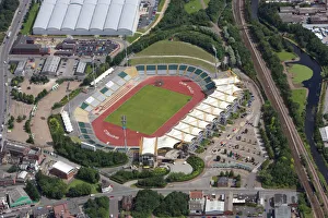 <b class=qtipBold><figcaption>Don Valley Stadium 20654_006</figcaption></b><br>DON VALLEY STADIUM, Sheffield. Aerial view. This athletics stadium was completed in 1990 to help host the World Student Games of 1991 and is home of the City of Sheffield Athletics Club. It has also been used by the Sheffield Eagles Rugby League team between 1991-2009, and currently hosts Rotherham United Football Club while their new stadium is being built. Photographed in July 2007.<br><em>© Historic England</em> Don Valley Stadium 20654_006