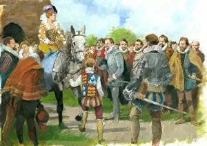 Castles Illustrations Collection: Elizabeth I being welcomed to Kenilworth Castle N090094