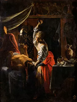 Biblical and mythical scenes Gallery: Elsheimer - Judith Slaying Holofernes J050009
