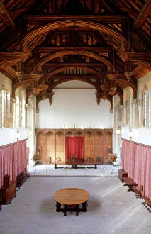 <b class=qtipBold><figcaption>Eltham Palace M000528</figcaption></b><br>ELTHAM PALACE, London. Interior view of the Great Hall.<br><em>© Historic England</em> Eltham Palace M000528
