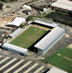 <b class=qtipBold><figcaption>Field Mill, Mansfield EAW687954</figcaption></b><br>FIELD MILL, Mansfield. Home of Mansfield Town Football Club - The Stags. Photographed in May 2001. Aerofilms Collection (see Links).<br><em>© Historic England</em> Field Mill, Mansfield EAW687954