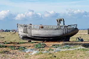 Romantic Ruins Gallery: Fishing boat, Dungeness Beach N100298