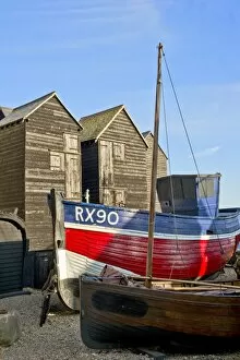 Fishing industry Collection: Fishing boat and net shops, Hastings N100708