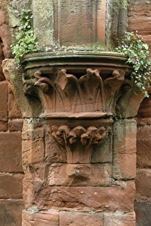 <b class=qtipBold><figcaption>Furness Abbey K930417</figcaption></b><br>FURNESS ABBEY, Cumbria. Decorated stone corbel situated in the Dormitory undercroft.<br><em>© Historic England</em> Furness Abbey K930417